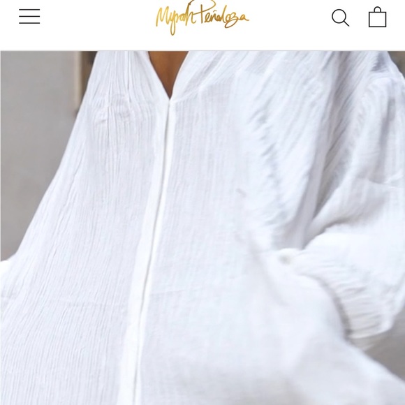 Guc Myrah Penazola White Kundalini kaftan Shirt Midi Dress - Picture 5 of 10